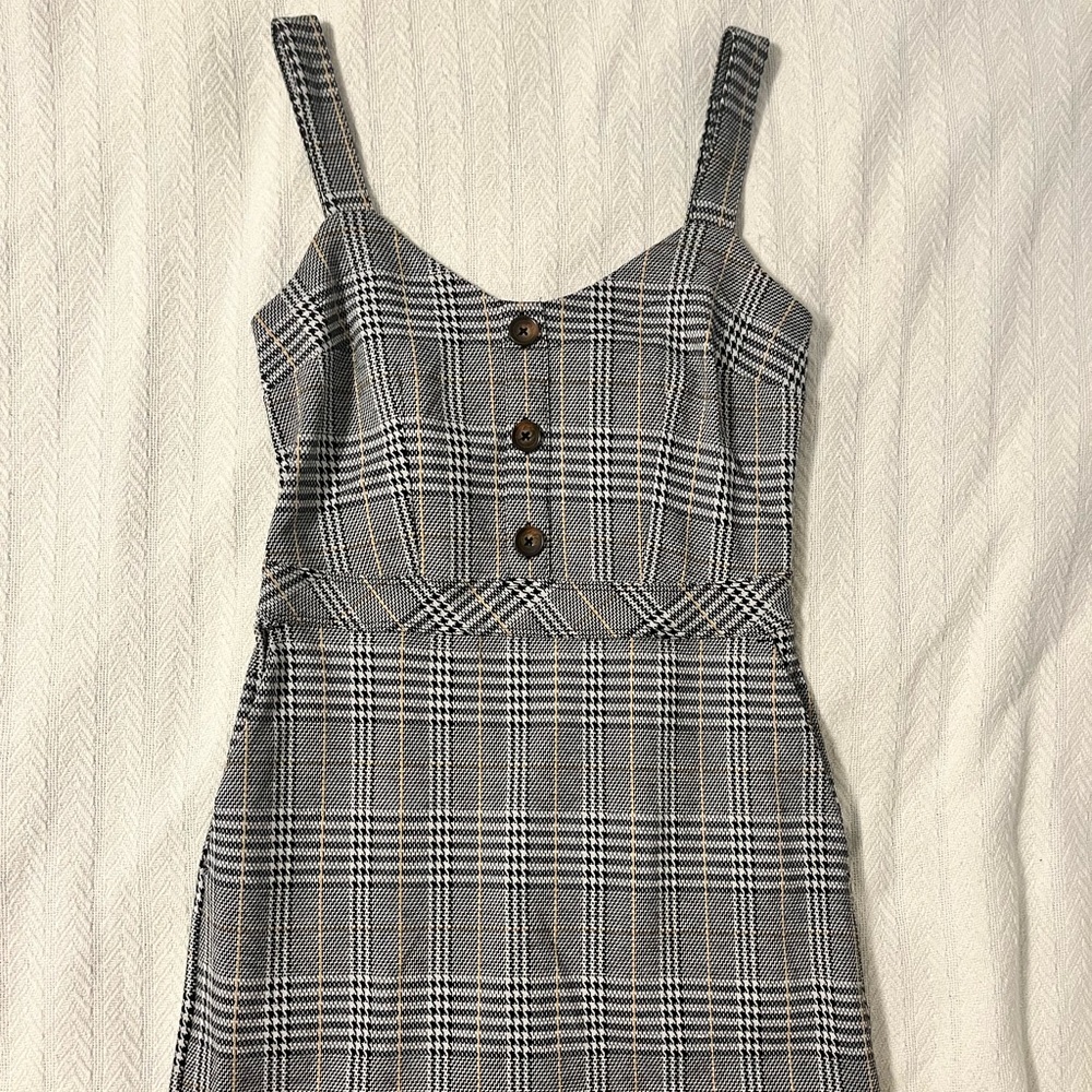 Abercrombie and Fitch houndstooth pinafore minidress, small